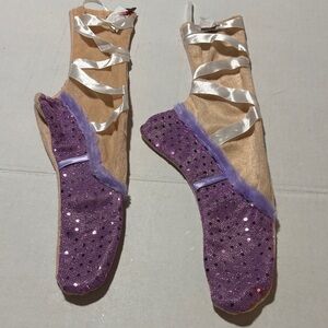 Purple and Tan Sequin Ballet Christmas stockings